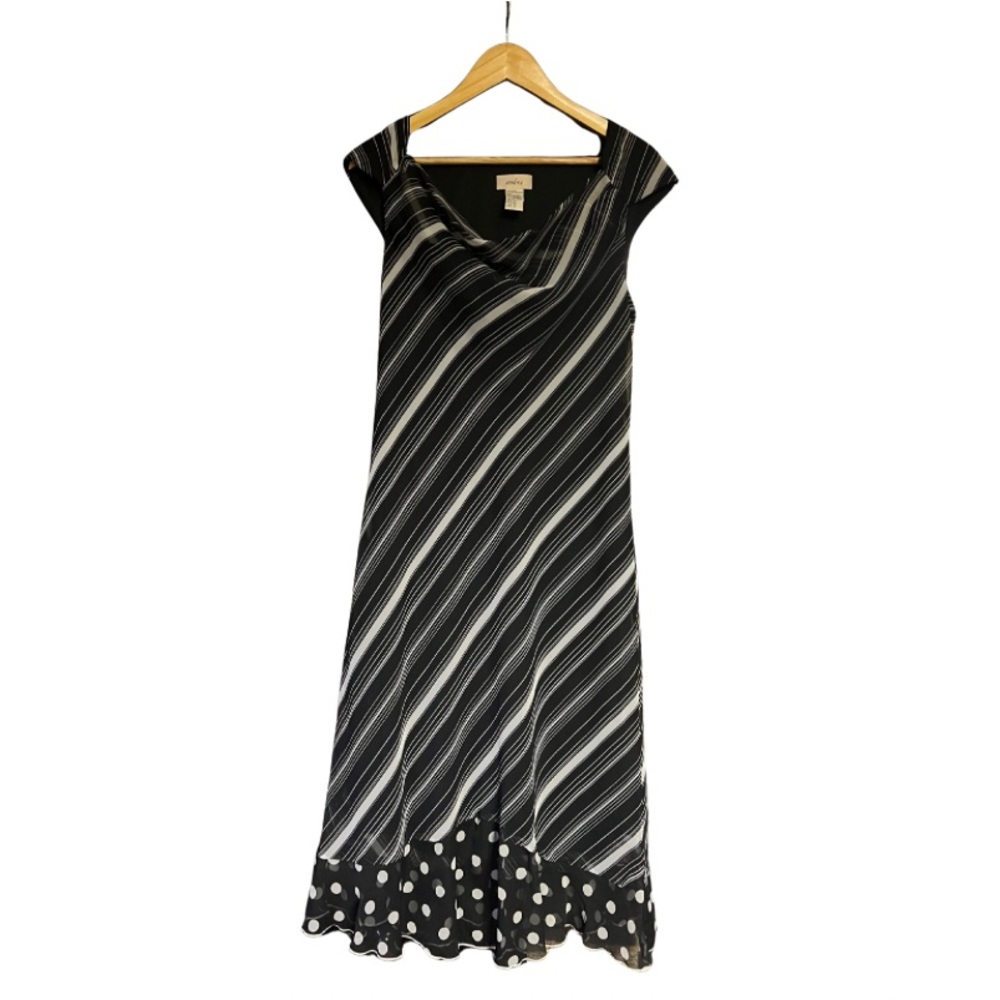 Ombré Black and White Striped Dress